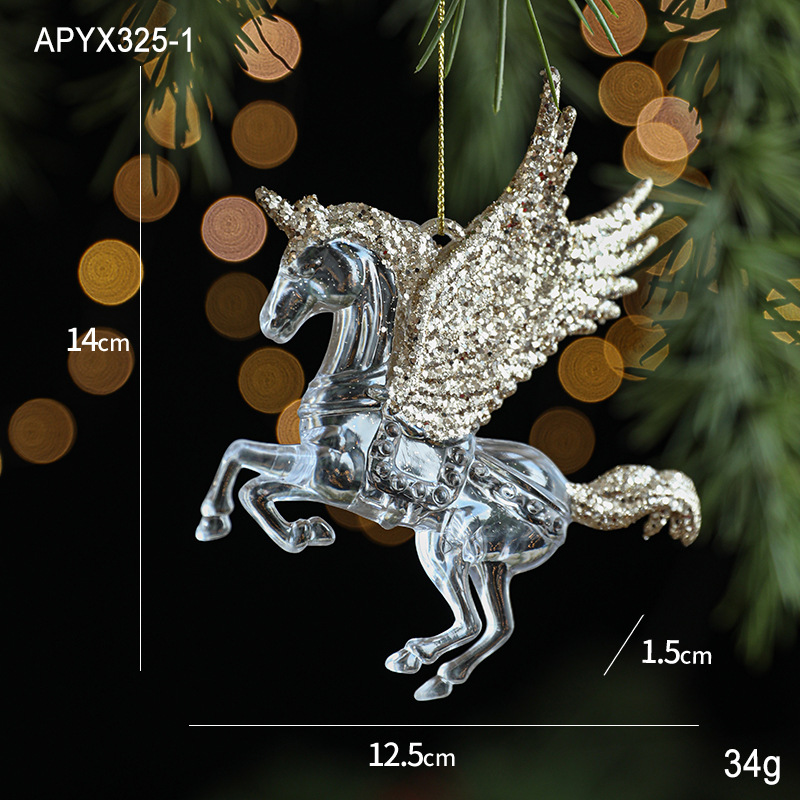 Christmas decorations sequins acrylic pendant transparent snowflake pendant Christmas tree scene layout props-MERUMOTE