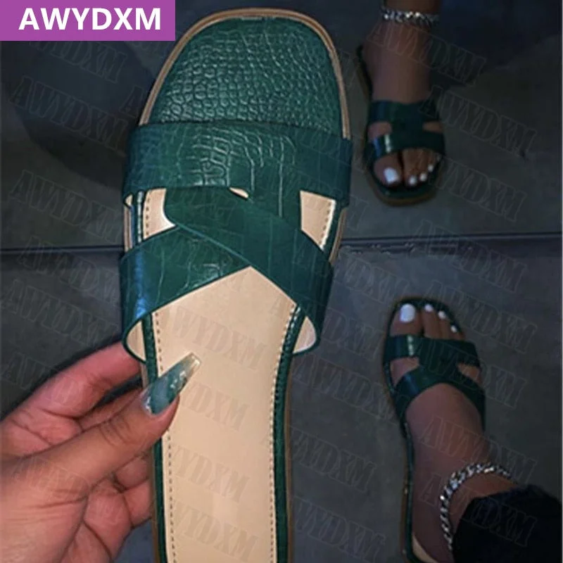 Luxuy Brand Women Slippers 2022 Spring Summer New Woman Shoes Fashion Open-toed Sandals Flip Flops Dress Slingback Female Slides