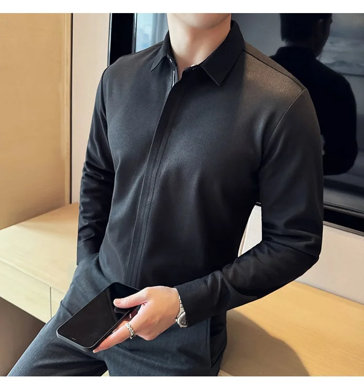 NEW Men's Casual Zipper Long Sleeve Shirt (Buy 2 Free Shipping)