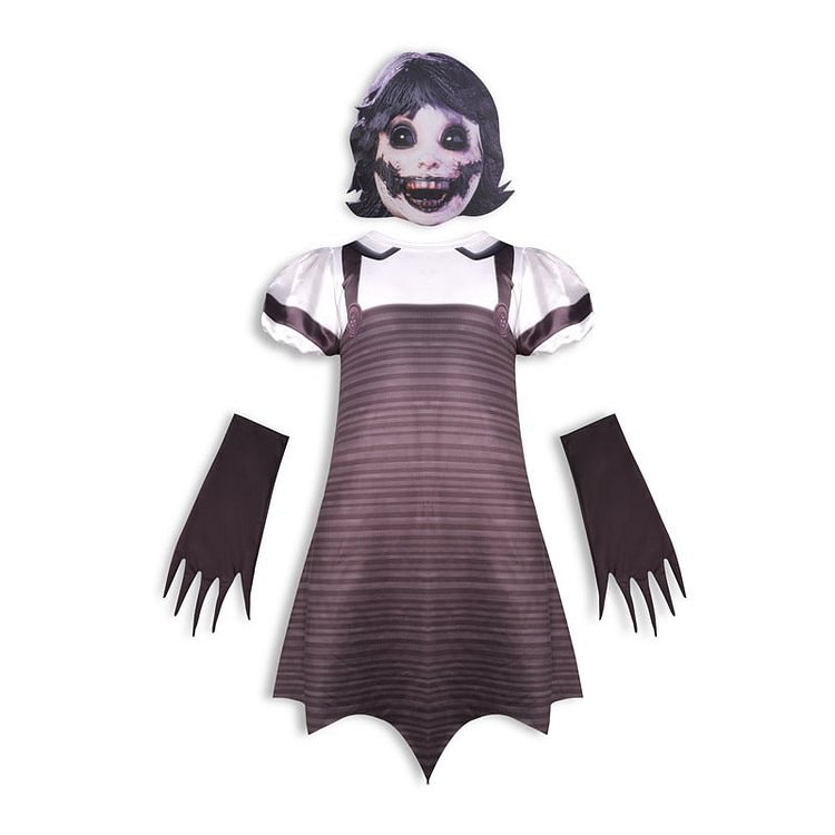 Mayoulove Dark Deception Agatha Cosplay Costume with Mask Boys Girls Bodysuit Halloween Fancy Jumpsuits-Mayoulove