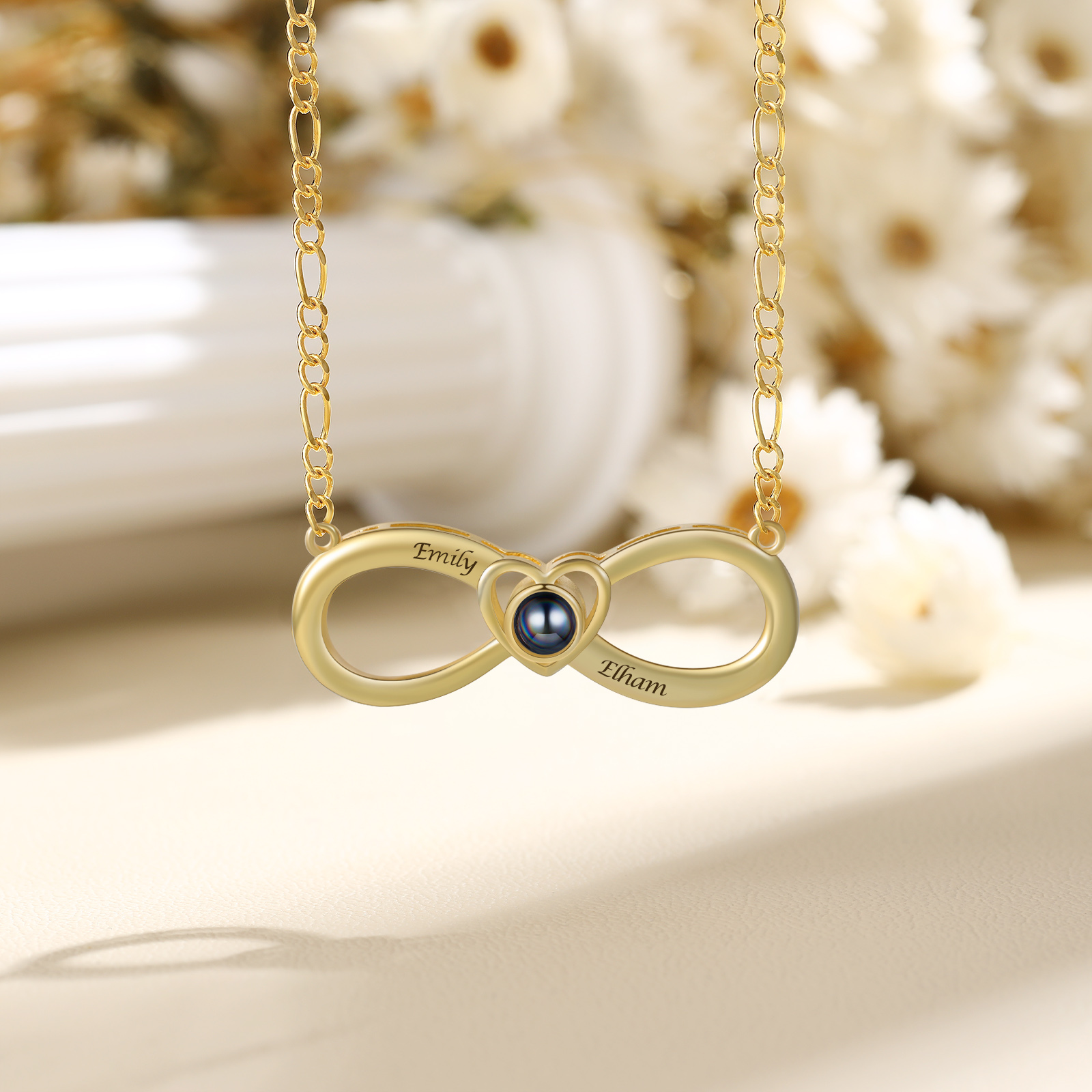 Infinita Collana Proiezione con foto per Coppia Amor