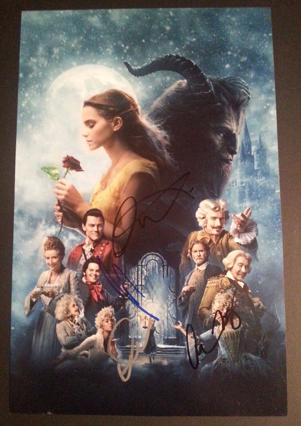 BEAUTY AND THE BEAST Cast(x4) Authentic Signed EMMA WATSON 11x17 Photo Poster painting (PROOF)
