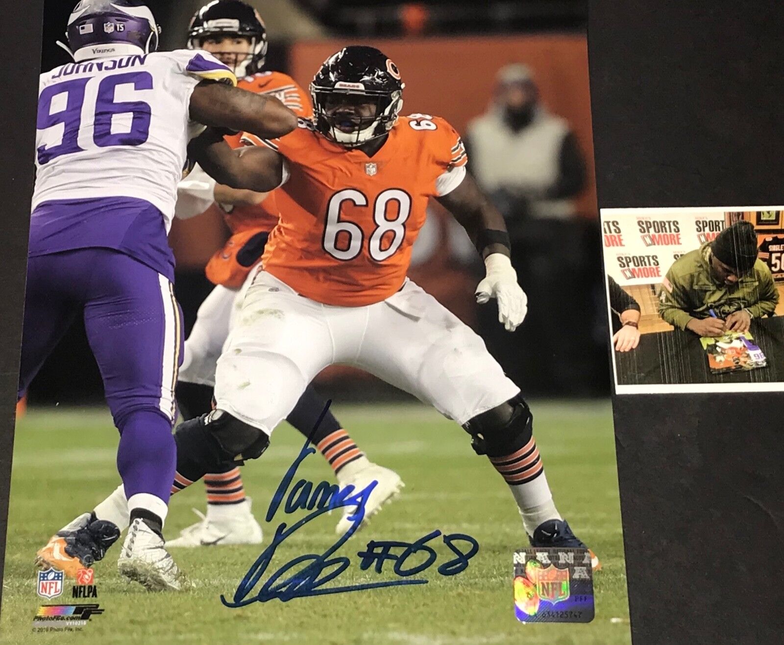 James Daniels Chicago Bears Autographed Signed 8x10 Photo Poster painting Orange 1