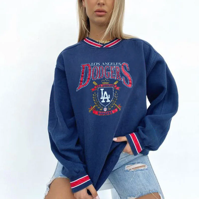 Women's Vintage Support Los Angeles Dodgers Baseball Print Sweatshirt