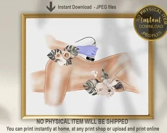pornhint Pornhint Ultrasonic Cavitation Therapy Art, Cavitation Tech Gift, Medical Aesthetic Art, Body Sculpting Print, Esthetician Decor, Massage Therapy