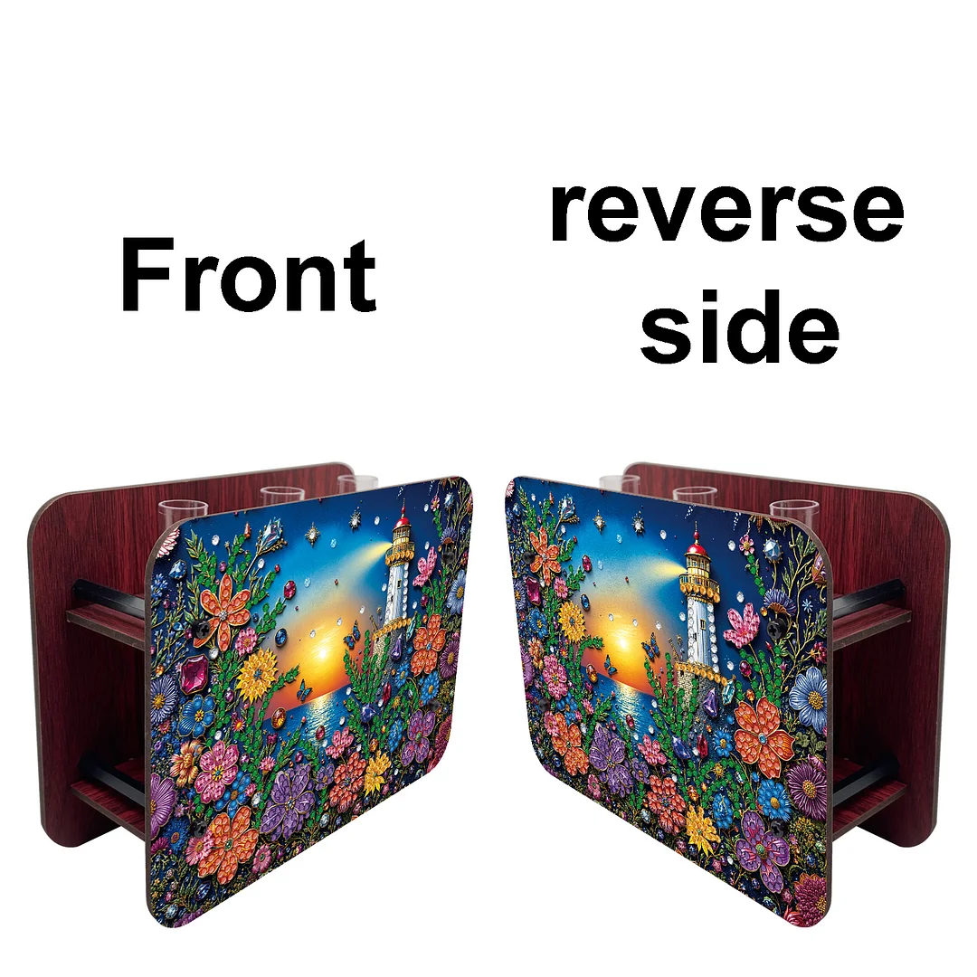 Lighthouse DIY Flower Vase Wooden Double Sided Desktop Diamond Art Kit Decor