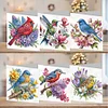 6pcs DIY Bird Diamond Art Greeting Cards 5D Rhinestone Arts Birthday Card