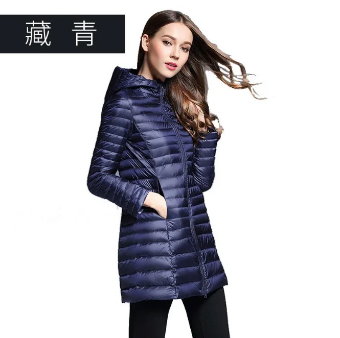 Woherb 2024 New Autumn And Winter Light Down Jacket Female Long Plus Size Hood Slim Plus Plus Size Coat-Outfit Ideas