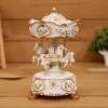 European retro double-layered carousel music box 