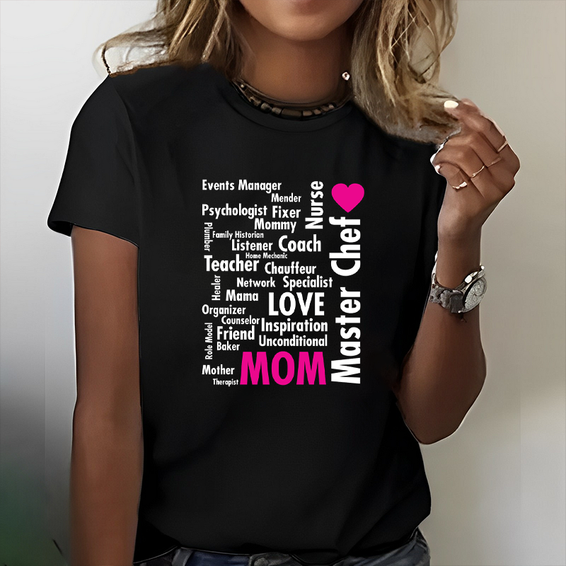 Mom Teacher Master Chef' Mother's Day Word Collage T-Shirt ctolen
