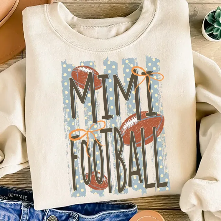 Football Season, Trendy Stripes Football Mom Nana Mimi Grandma, Fall Sports Vintage