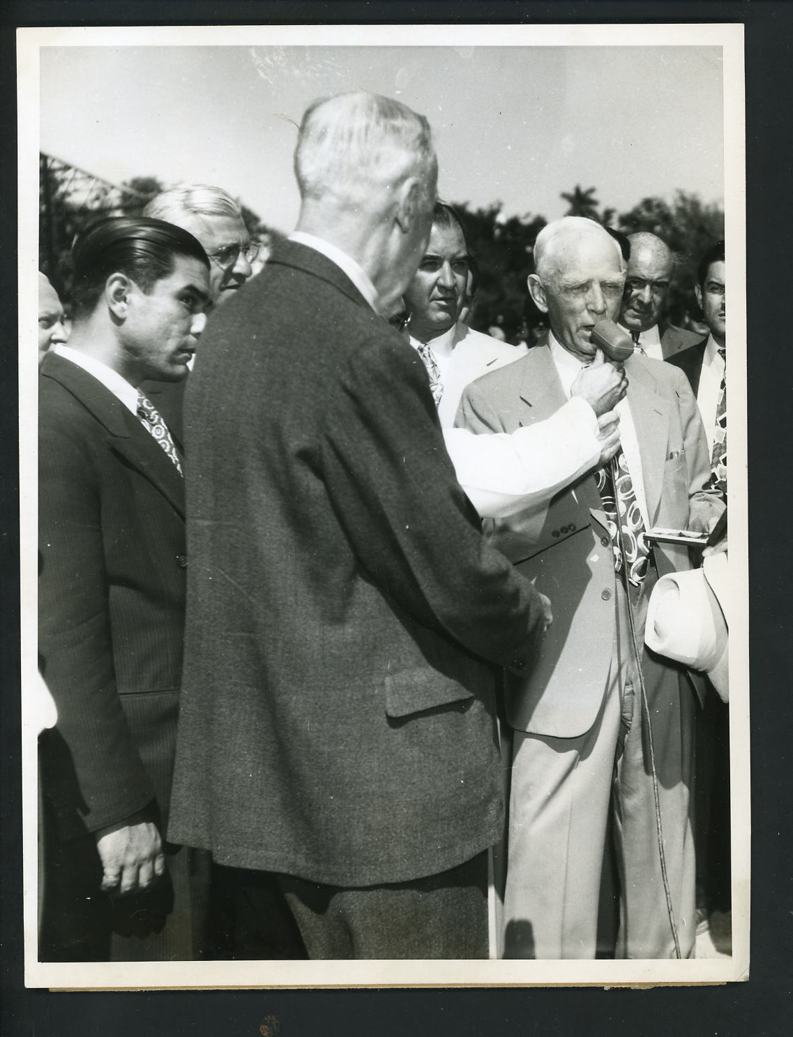 Clark Griffith Mike Gonzales Cuba 1946 Press Wire Photo Poster painting Washington Senators