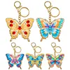 DIYMetal Double Sided Special Shaped Golden Butterfly Diamond Art Keyring Kits