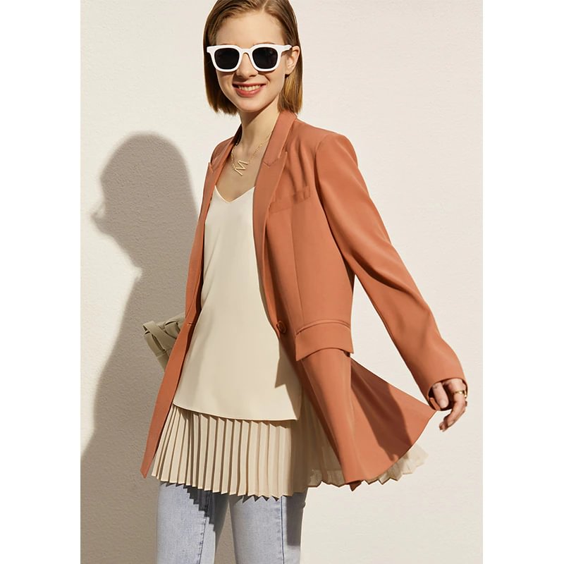 Cartoonh Minimalism Spring Autumn Fashion Blazer Women Offical Lady Lapel Solid Women's Jacket Female Suit Coat Tops 12130007