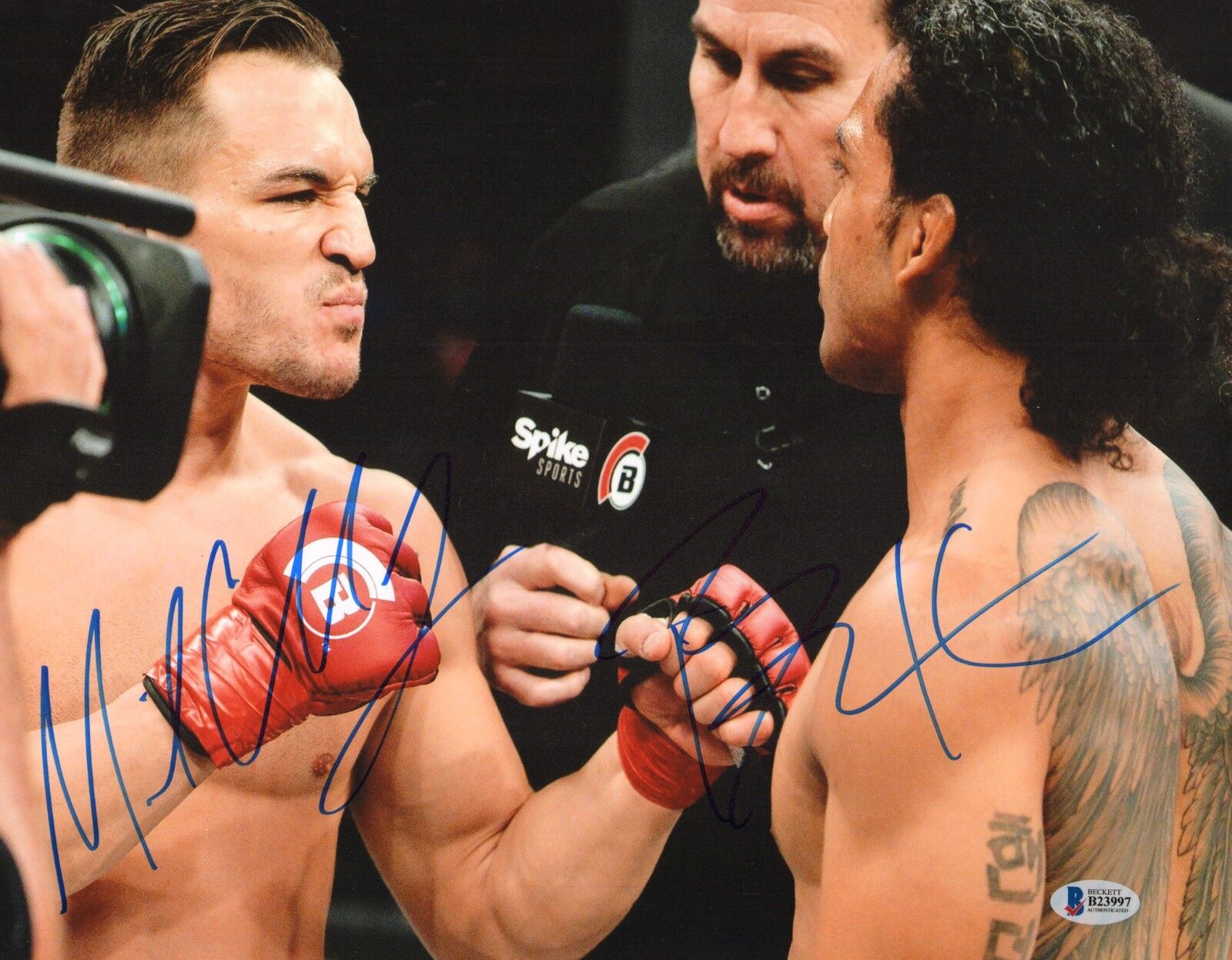 Michael Chandler Benson Henderson Signed 11x14 Photo Poster painting BAS COA Bellator Picture 3