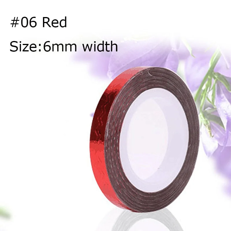 1mm 2mm 6mm Matte Glitter Nail Striping Tape Line Rainbow Multi Color Styling Tool Sticker Decal  DIY Decoration-Nail Inspo