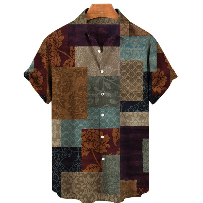 Fashionable Casual Retro Print Hawaiian Shirt