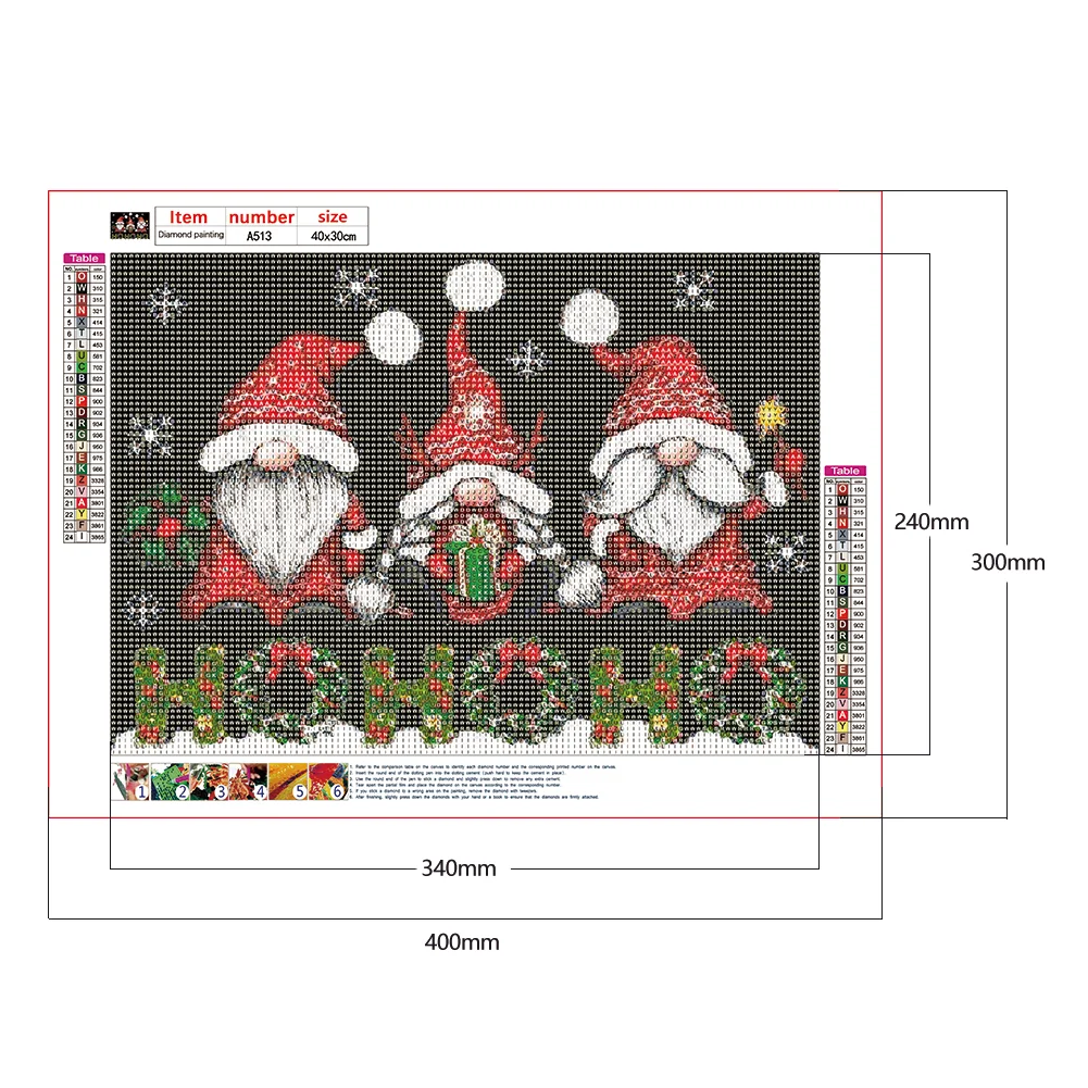 Diamond Painting - Full Round Drill - Christmas Dwarf(40*30cm)