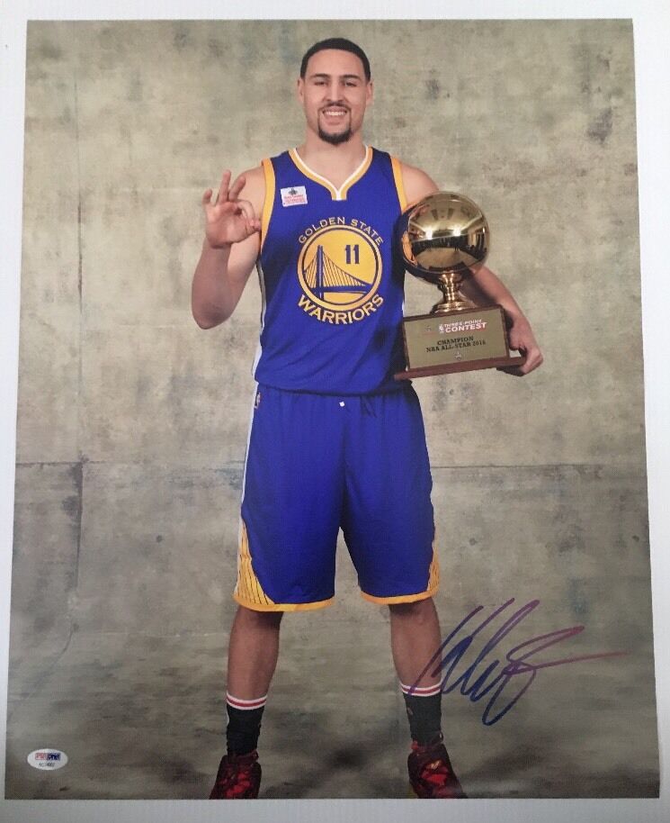 Klay Thompson Signed Autographed 16x20 Photo Poster painting Golden State Warriors PSA/DNA COA 3