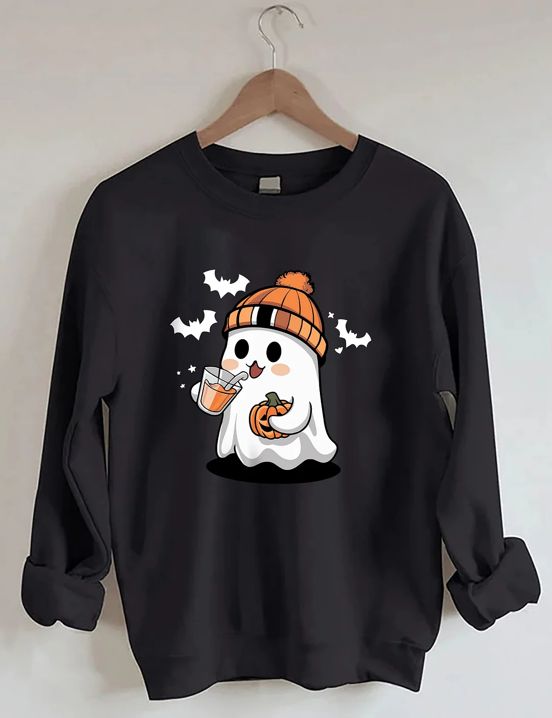 Cute Ghost Drinking Coffee Sweatshirt