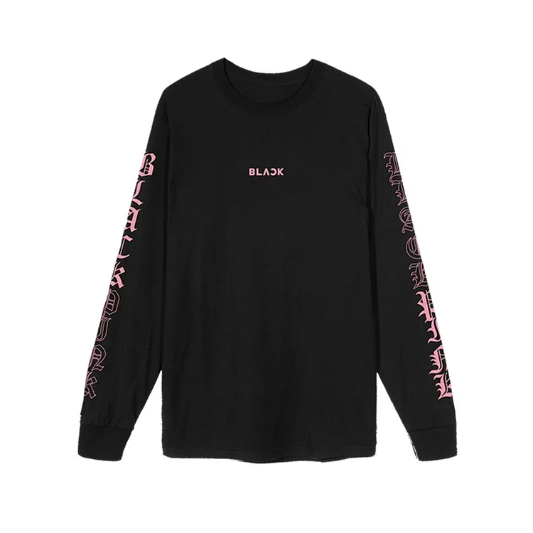 BLACKPINK 7th Anniversary Gothic Long Sleeve Black T-shirt