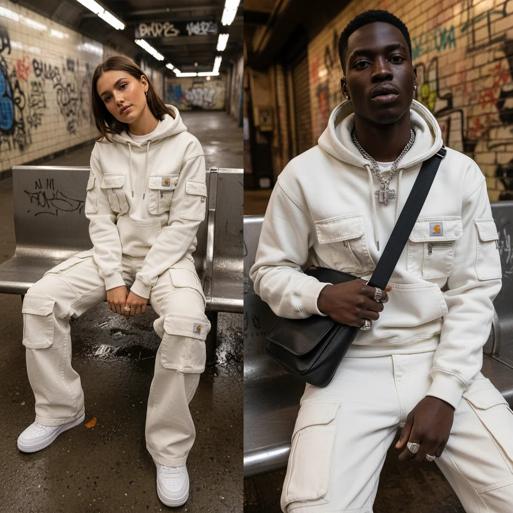 Street Style Multi-functional Multi-pocket Retro Washed Hooded Sweatshirt