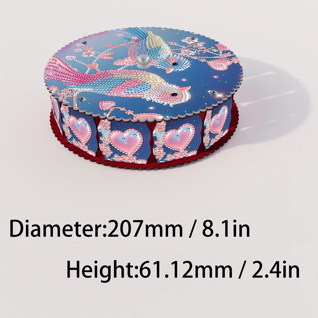 Pearl 5D DIY Diamond Art Painting Snack Box with Lid Home Wood Storage Organizer