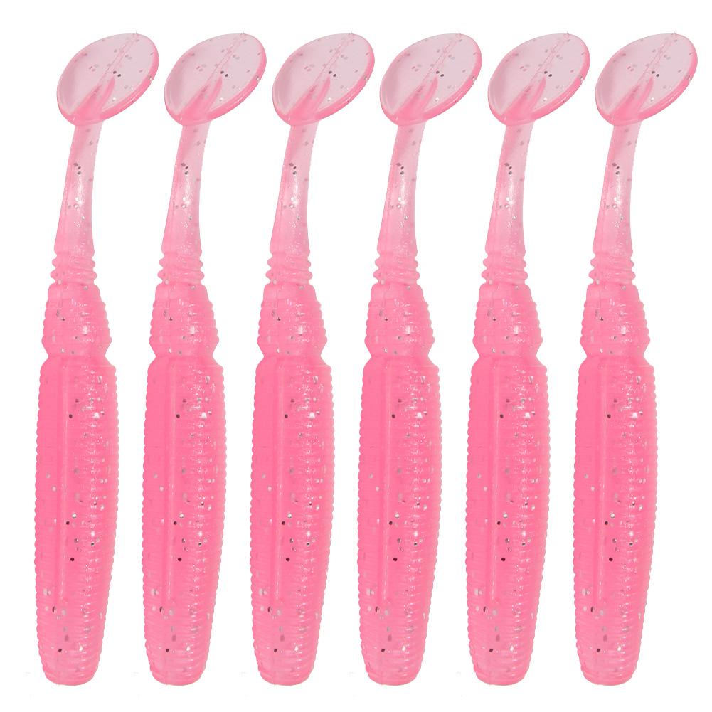 

6pcs Soft Worm Bait Fishing Lure Grub Worm Artificial Silicone Soft Lure, White, 501 Original