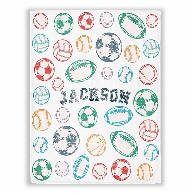 BlanketCute-Personalized Lovely Kid Football Blanket with Your Kid's Name | 05
