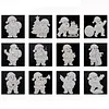 12Pcs DIY Pearl Painting Santa Claus for Home Wall Decor(15x15cm)