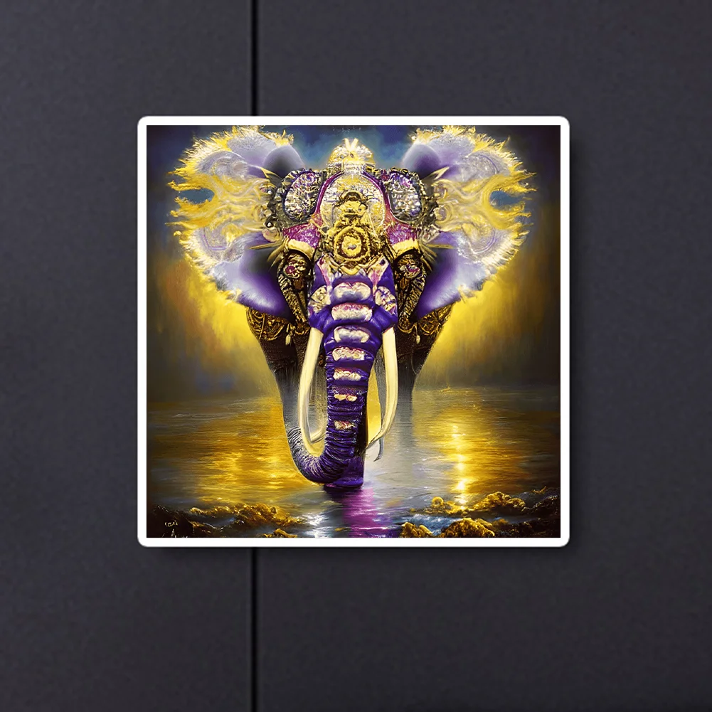 Full Round Diamond Painting 30*30cm - The Elephant Walking In The Starry Sky