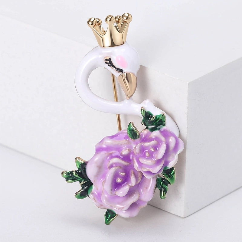 Elegant Cute Pin Swan Alloy Enamel Women’s Brooches