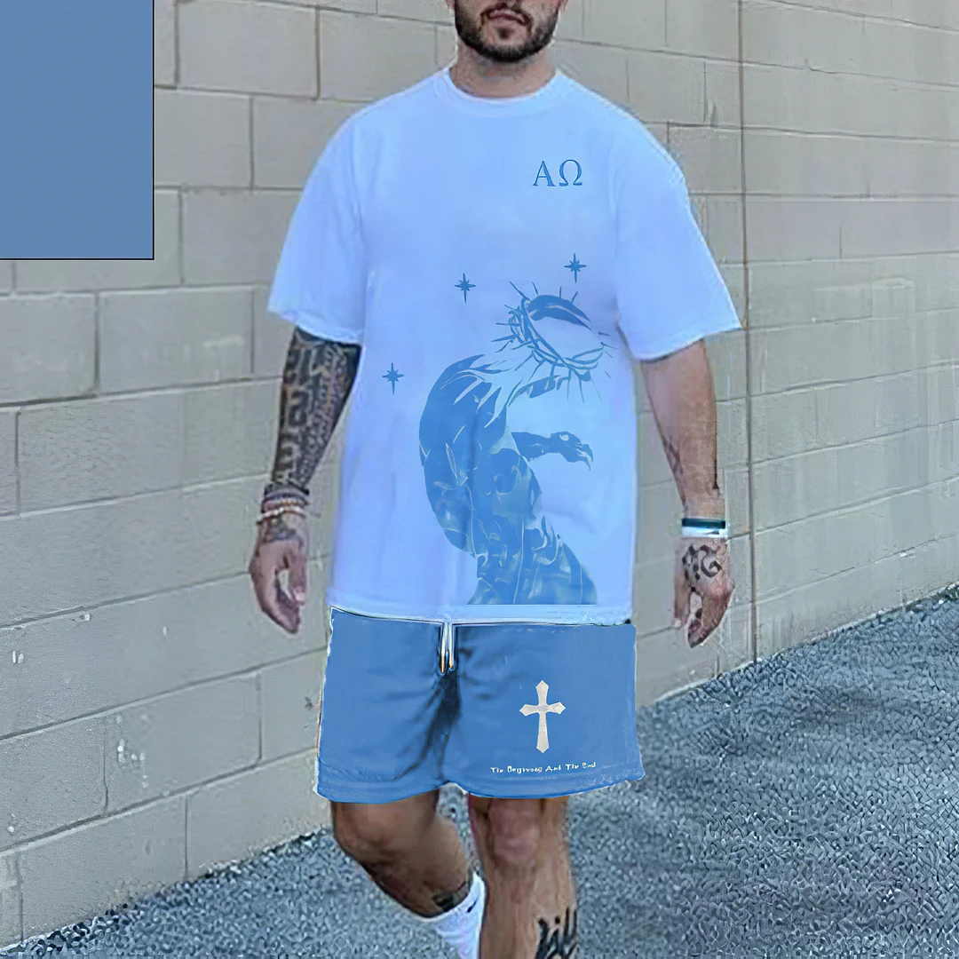 The Beginning And The End Print T Shirt Co-Ord