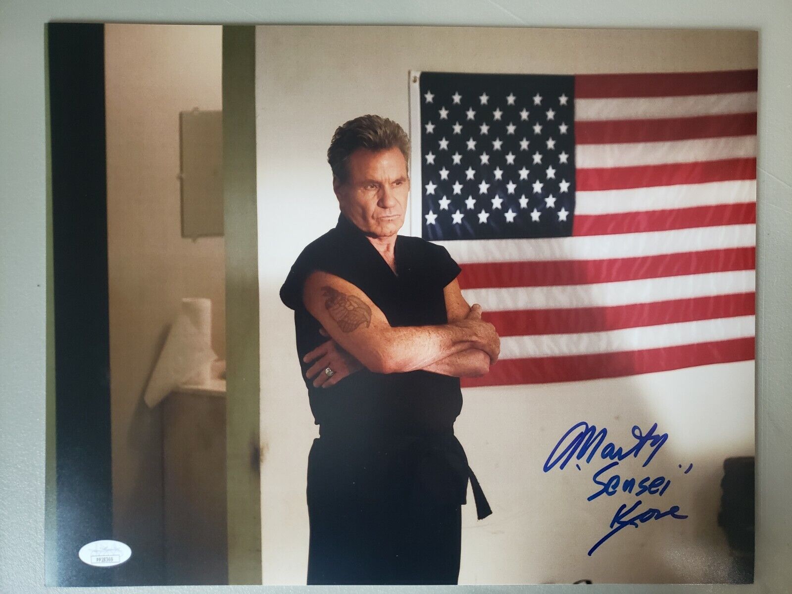 11x14 Autographed by Martin Kove in Cobra Kai. JSA