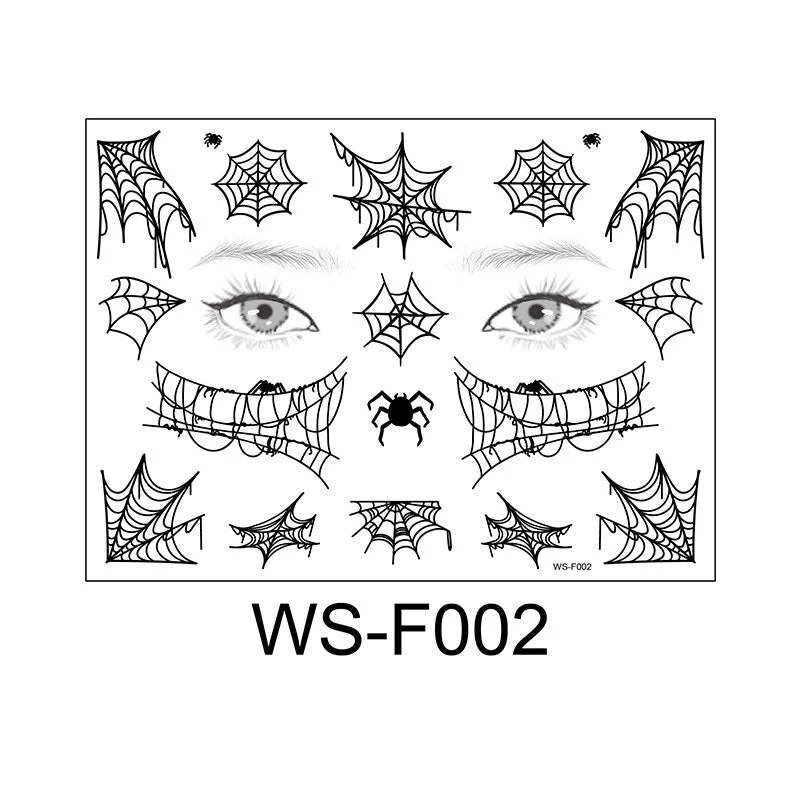 Tattoo Sticker Halloween spider webs Femme Temporary Face Tattoo Waterproof Body Art Fashion