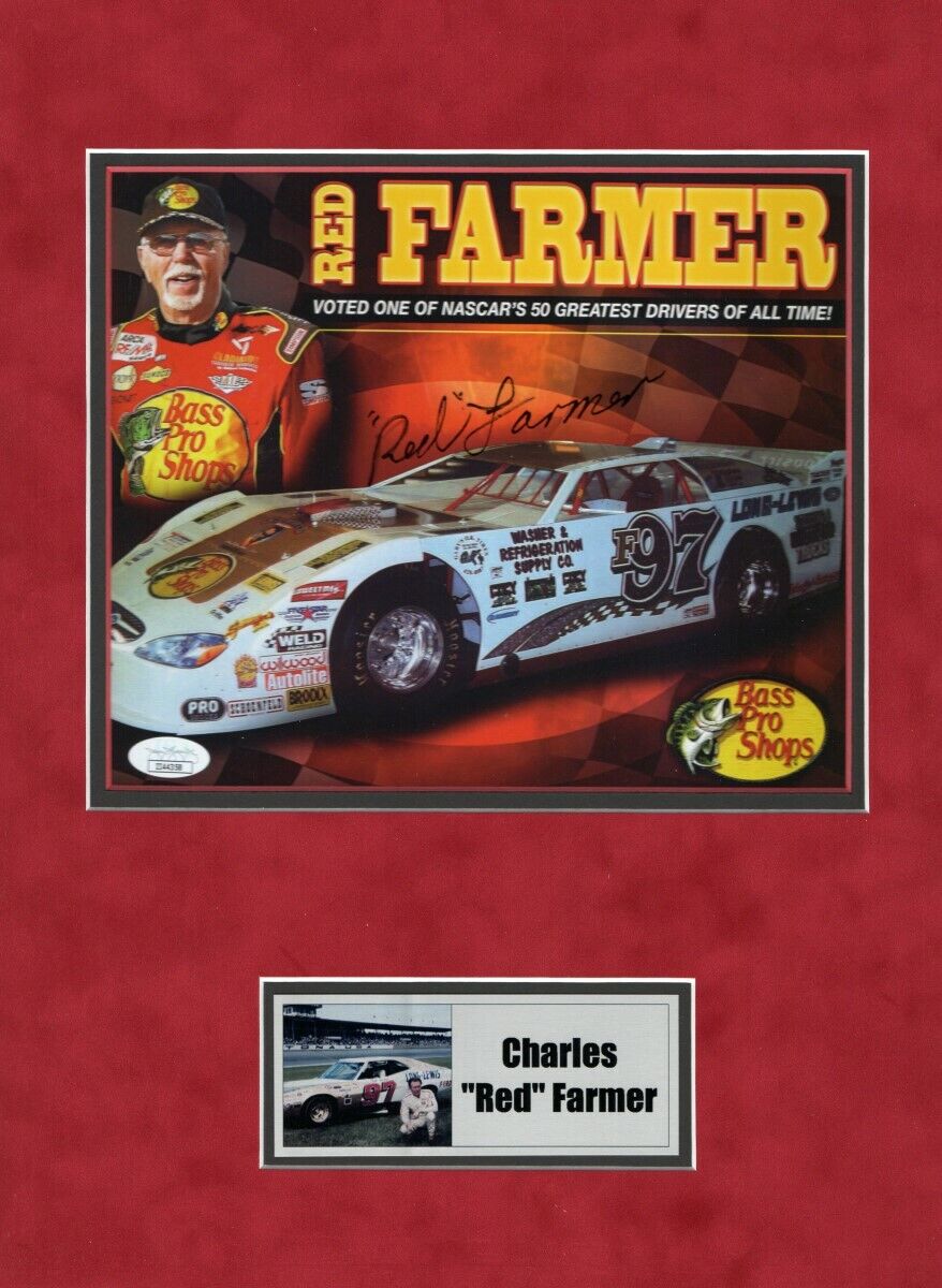 Charles Red Farmer Signed Autograph Matted 8X10 Photo Poster painting NASCAR Driver JSA II44358