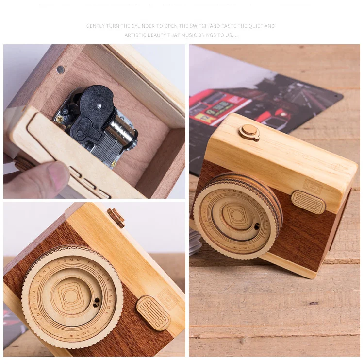 Personalized Camera Wooden Music Box