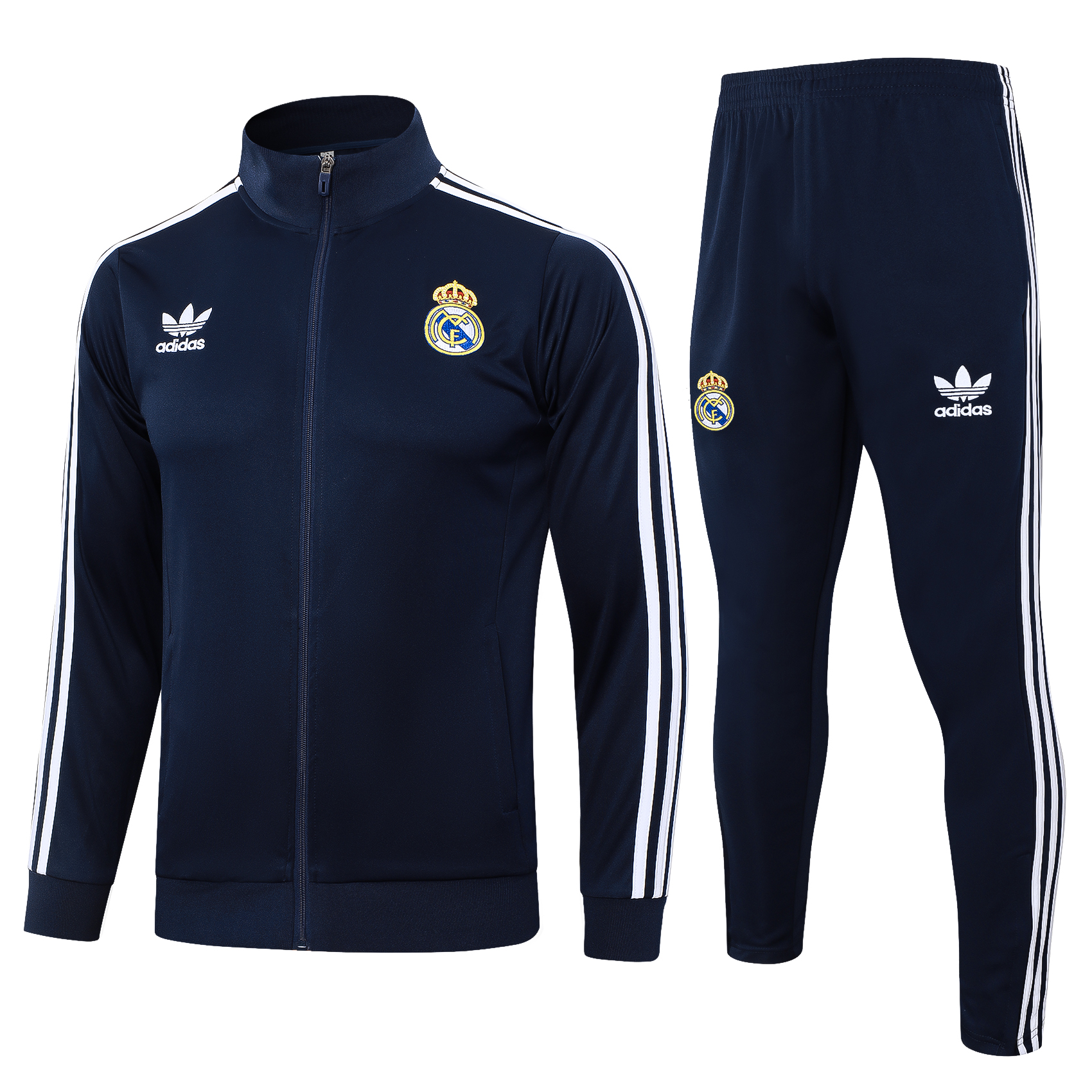 2024/2025 Real Madrid Long Zipped Jacket Royal Blue Soccer Jersey 1:1 Thai Quality 