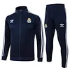 Joyfball 2024/2025 Real Madrid Long Zipped Jacket Royal Blue Soccer Jersey 1:1 Thai Quality 