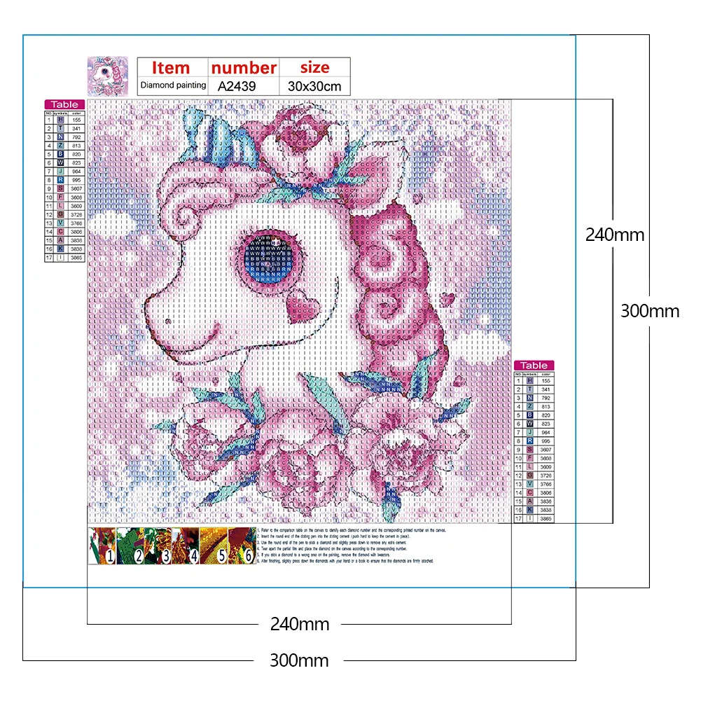 Full Round Diamond Painting 30*30cm - Unicorn