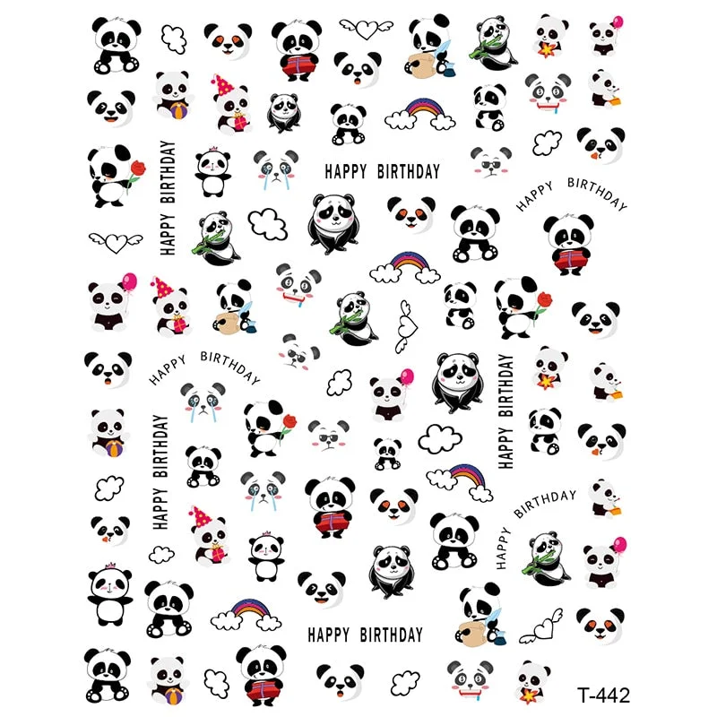 1Pcs Laser Ginkgo Leaf Self-adhesive Nail Sticker Lucky Four-leaf Clover Animal Cartoon Nail Art Sticker Decal Nail Charm Design