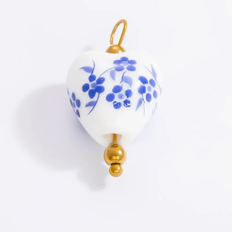 1 Piece 12.64*13.28mm 304 Stainless Steel Zircon 18K Gold Plated Heart Shape Pendant Jewelry Accessories