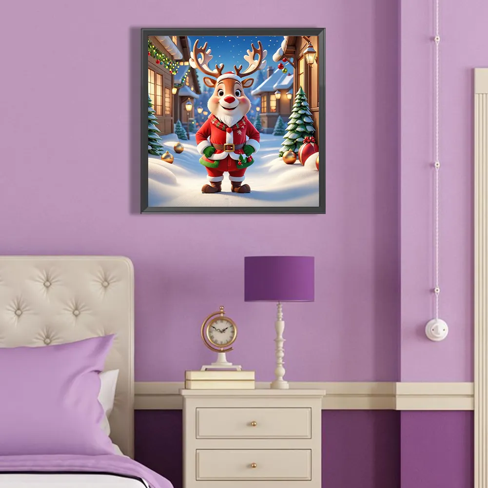 Diamond Painting - Full Round Drill - Christmas Deer(Canvas|40*40cm)