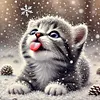 Winter Cat - 11CT Stamped Cross Stitch - 40*40cm