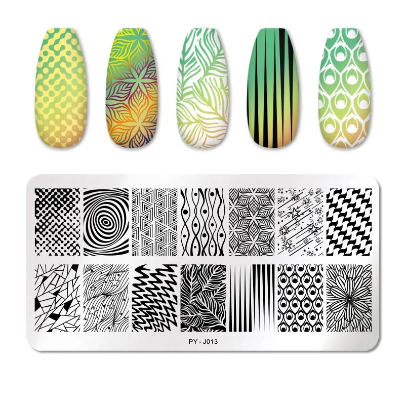 PICT YOU Square Lace Series Nail Stamping Plates Stencil Stainless Steel Tools Nail Art Stamp Design for DIY Image Plate-Nail Inspo