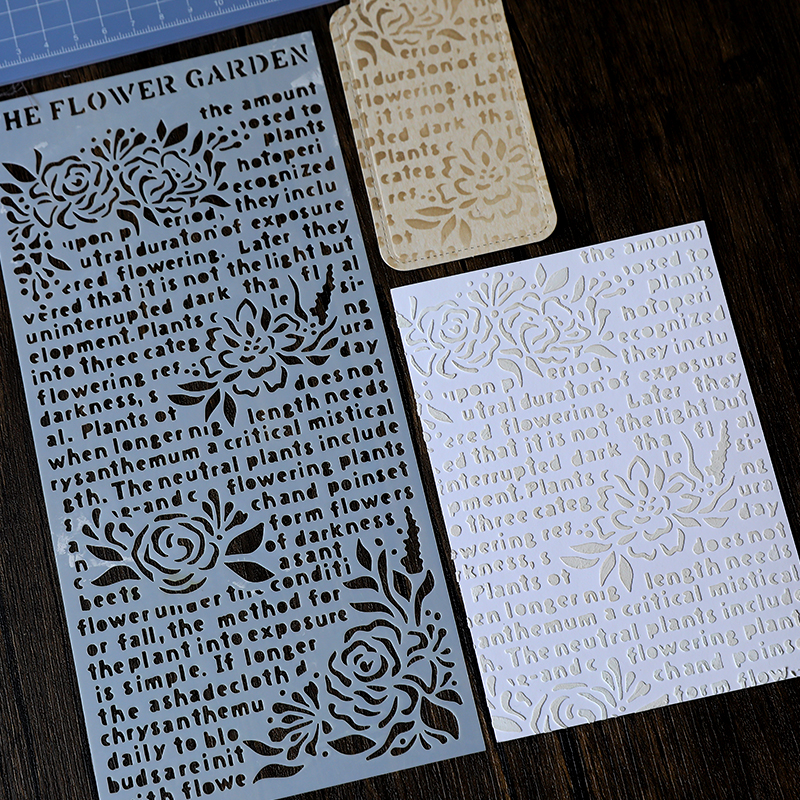 Journalsay Vintage Hollow Plastic Material Painting Aid Template Stencils 