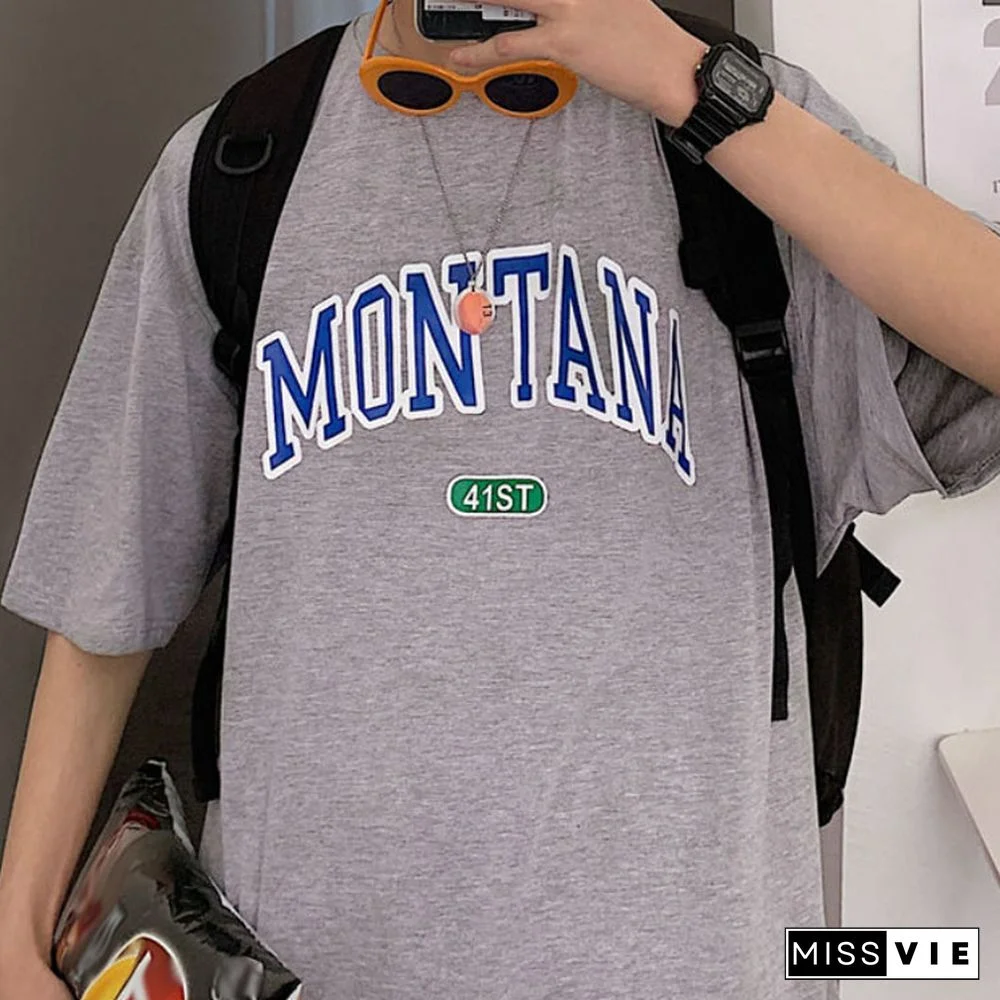 Unisex Retro Letter Oversize T-Shirt