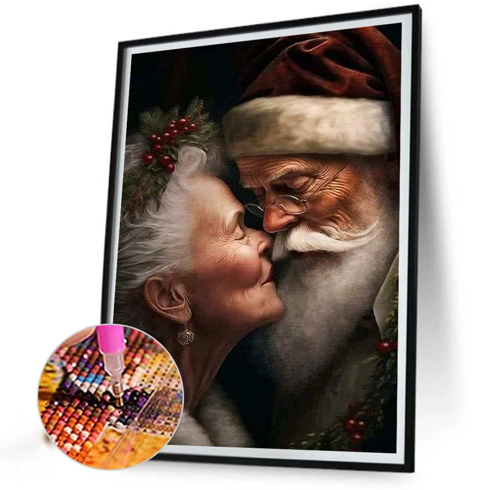 Diamond Painting - Full Square Drill - Xmas Old Couple(Canvas|30*40cm)