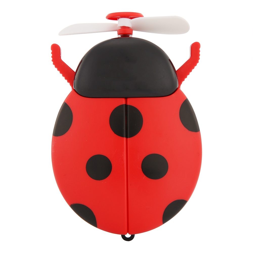 

5W USB Makeup Mirror with LED Light Handheld Cartoon Ladybird Folding Fan, Red, 501 Original