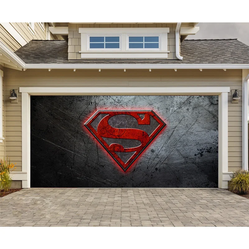 Superman Logo Garage Door Banner Mural